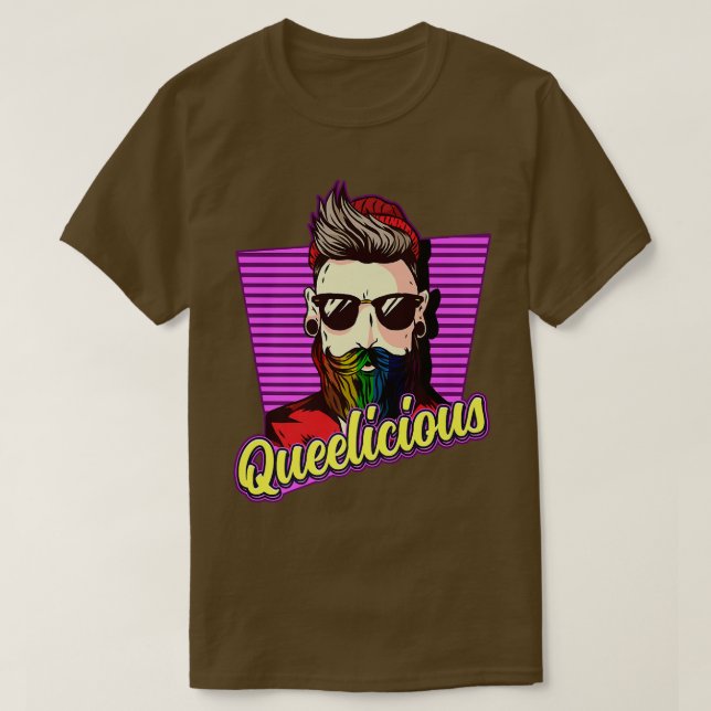 Mens Queelicious Rainbow Beard LGBT Pride  T-Shirt (Design Front)