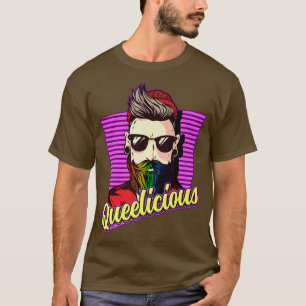 Mens Queelicious Rainbow Beard LGBT Pride T-Shirt
