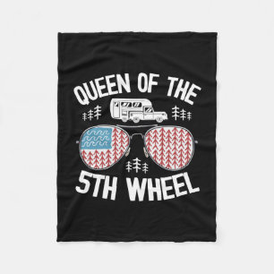 Mens queen of the 5th wheel camper american flag fleece blanket
