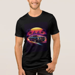 Mens Racing Car Black Tri-Blend Shirt