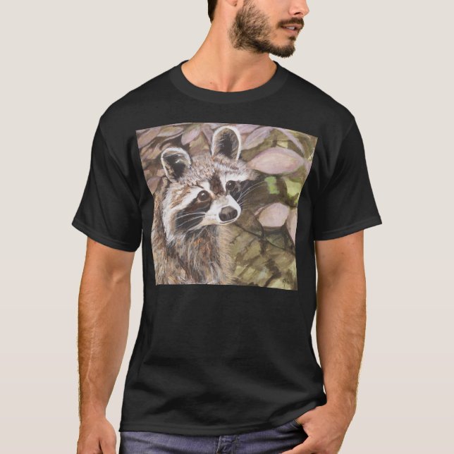 Mens  Racoon Basic Dark T-Shirt (Front)