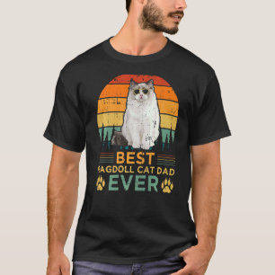 Mens Ragdoll Cat  Vintage Best Ragdoll Cat Dad Fat T-Shirt