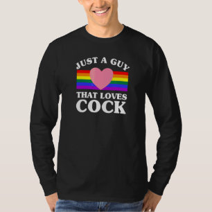 Mens  Rainbow Gay Pride Flag  Just A Guy That Love T-Shirt
