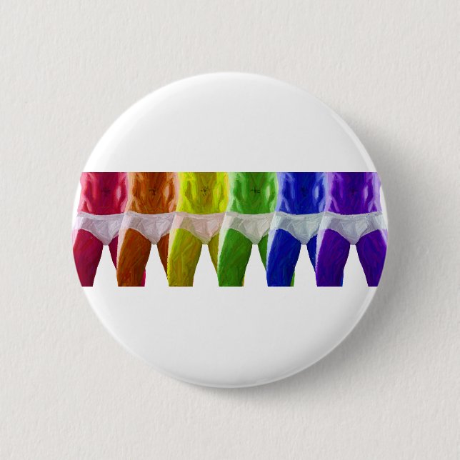 Men's Rainbow Underwear 6 Cm Round Badge (Front)