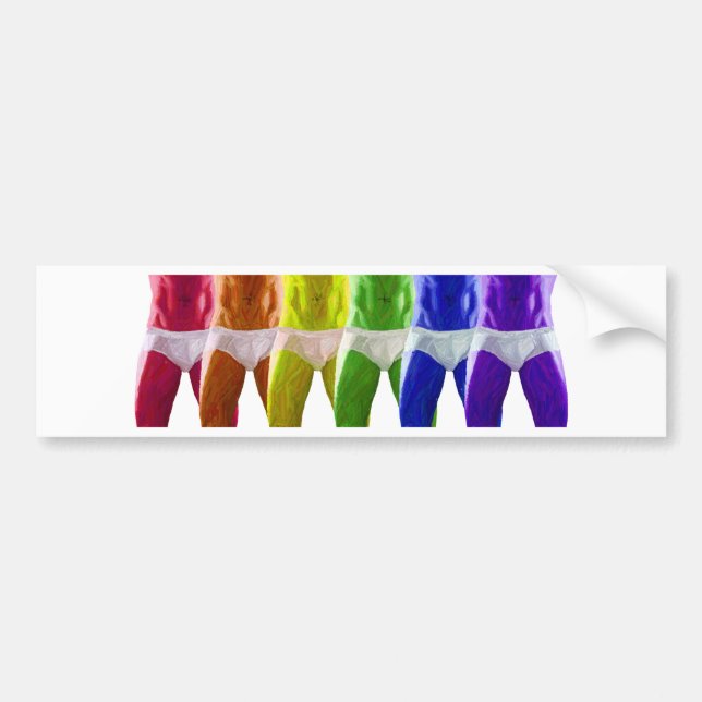 Men's Rainbow Underwear Bumper Sticker (Front)