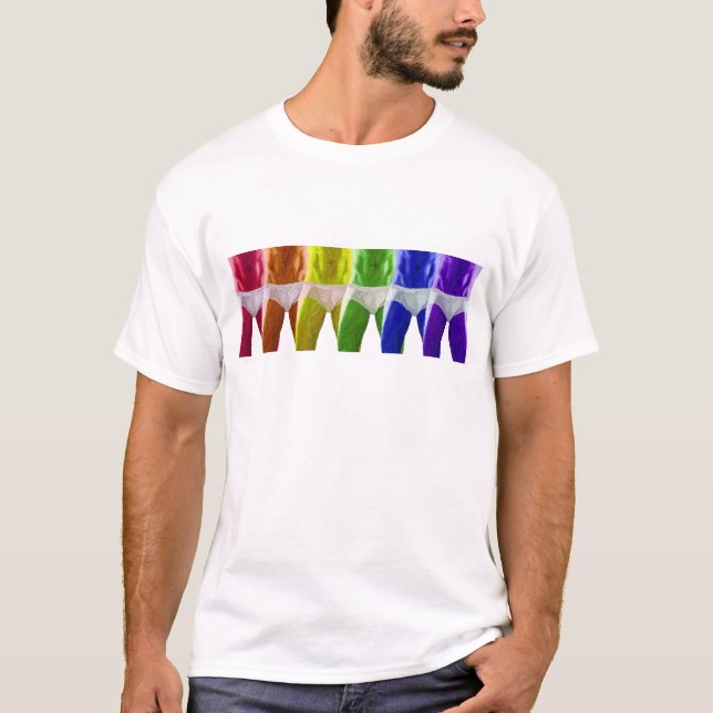 Men's Rainbow Underwear T-Shirt (Front)
