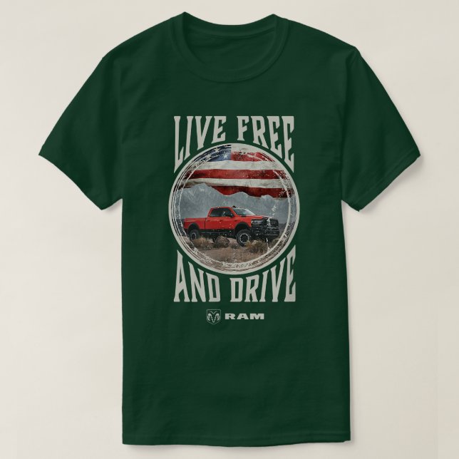 Mens Ram Trucks Live Free and Drive  T-Shirt (Design Front)
