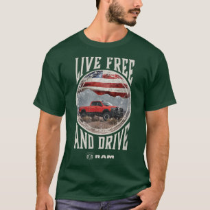Mens Ram Trucks Live Free and Drive  T-Shirt