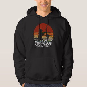 Mens Real Cool Grandad Bear Father's Day Bear Fis Hoodie