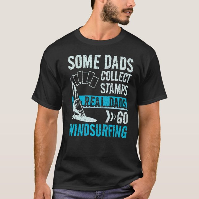 Mens Real Dad Go Windsurfing T-Shirt (Front)