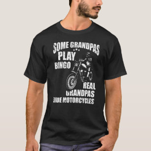 Mens Real Grandpas Ride Motorcycle Biker Granddad T-Shirt