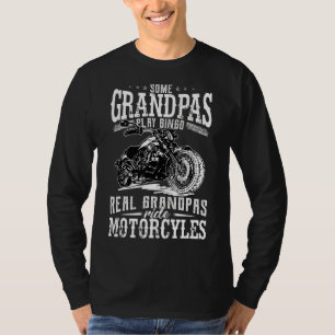 Mens Real Grandpas Ride Motorcycle Biker Grandpa D T-Shirt