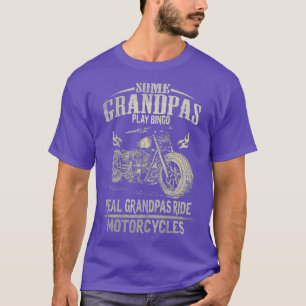 Mens Real Grandpas Ride Motorcycle Biker Grandpa T-Shirt