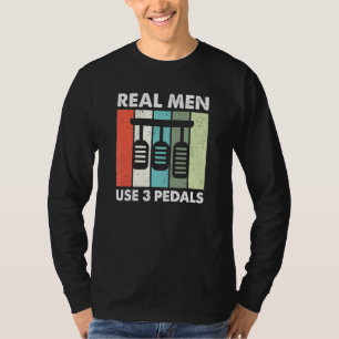 Mens Real Men Use Three Pedals - Stick Shift Car T-Shirt