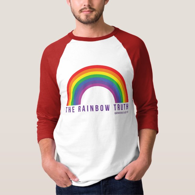 Men's Red B-ball Shirt Rainbow Truth (Front)