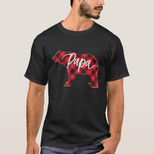 Mens Red Buffalo Plaid Papa Bear Matching Family C T-Shirt