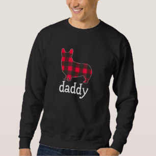 Mens Red Plaid Daddy Dad Corgi Christmas Matching Sweatshirt