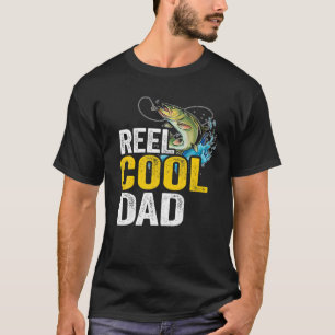 Mens Reel Cool Dad Bass Fish Grandpa Fisherman Dad T-Shirt
