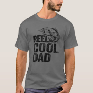 Mens Reel Cool Dad Bass Fish Grandpa Fisherman Dad T-Shirt