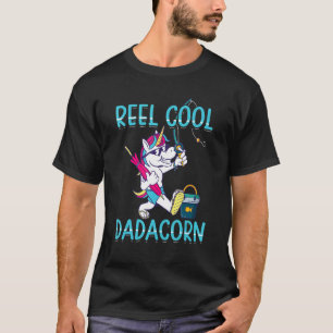 Mens Reel Cool Dadacorn Cool Unicorn Fisher Dad Fa T-Shirt