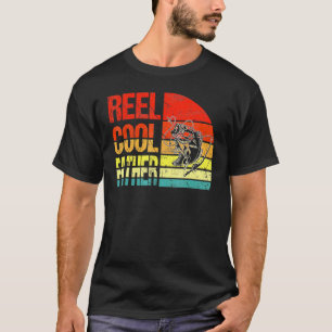 Mens Reel Cool Father Fisherman Dad Grandpa Father T-Shirt