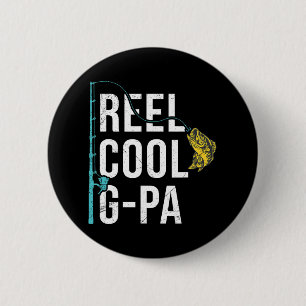 Mens Reel Cool G-pa Fishing Shirt Funny Grandpa Fa 6 Cm Round Badge