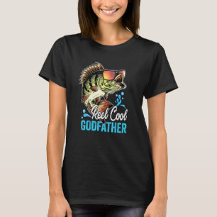Mens Reel Cool Godfather Fisherman Daddy Fathers D T-Shirt