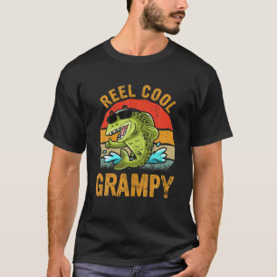 Mens Reel Cool Grampy Fisherman Vinatge Daddy Fath T-Shirt