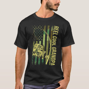 Mens Reel Cool Grandpa American Flag Fisherman Ree T-Shirt