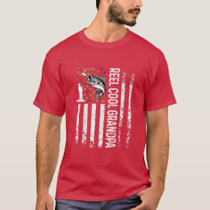 Mens Reel Cool Grandpa For Daddy Fisherman Bday Fa T-Shirt