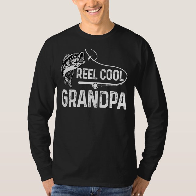 Mens Reel Cool Grandpa For Daddy Usa Fishing  Fath T-Shirt (Front)