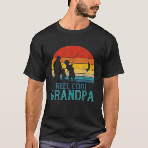 Mens Reel Cool Grandpa Funny Fishing Father's Day T-Shirt