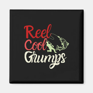 Mens Reel Cool Grumps Vintage Funny Fishing Father Magnet