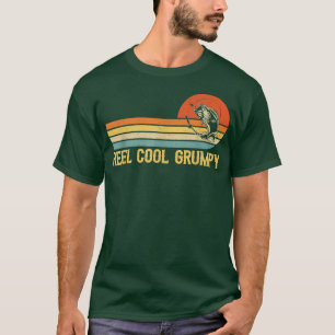 Mens Reel Cool Grumpy FishingFunny Fish Vintage895 T-Shirt
