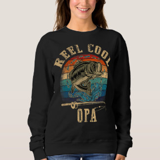 Mens Reel Cool Opa Fisherman Father's Day Fishing Sweatshirt