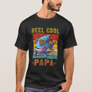 Mens Reel Cool Papa Fisherman Funny Papa Father Da T-Shirt