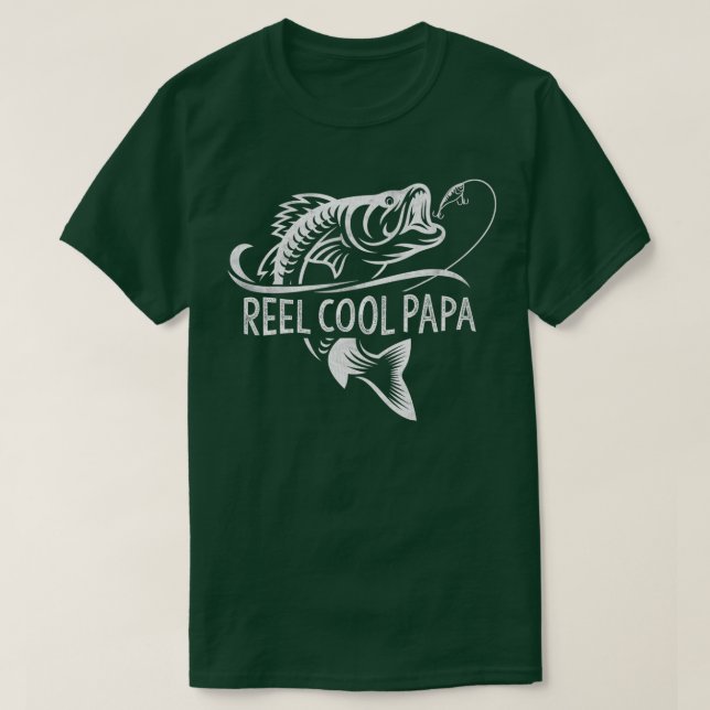 Mens Reel Cool Papa Fishing Dad Gifts Father's Day T-Shirt (Design Front)