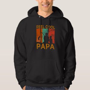 Mens Reel Cool Papa Fishing Daddy Vintage Grandpa  Hoodie