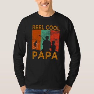 Mens Reel Cool Papa Fishing Daddy Vintage Grandpa T-Shirt