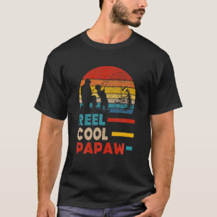 Mens Reel Cool Papaw Fisherman Daddy Father Day Gi T-Shirt