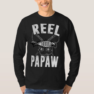 Mens Reel Cool Papaw Fishing Dad  Father's Day T-Shirt