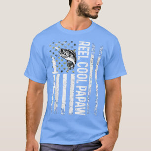 Mens Reel Cool Papaw For Daddy Fisherman Bday Fath T-Shirt