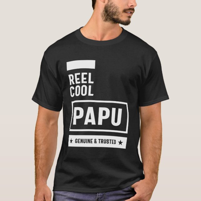 Mens Reel Cool Papu | Father Grandpa Gift T-Shirt (Front)
