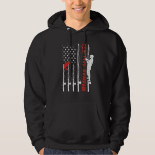 Mens Reel Cool Pawpaw American Flag Fish Fishing F Hoodie