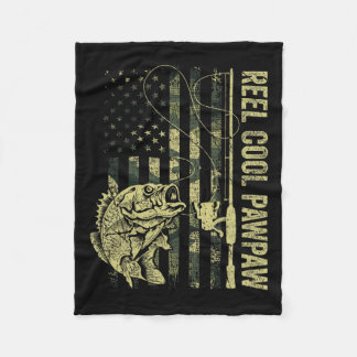 Mens Reel Cool Pawpaw Camouflage American Flag Fat Fleece Blanket