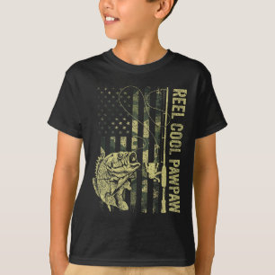 Mens Reel Cool Pawpaw Camouflage American Flag Fat T-Shirt