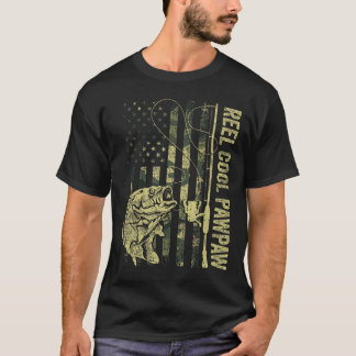 Mens Reel Cool Pawpaw Camouflage American Flag Fat T-Shirt