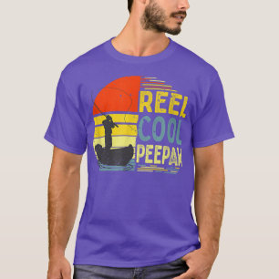 Mens Reel Cool Peepaw Fishing Funny Grandpa Christ T-Shirt