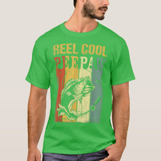 Mens Reel Cool Peepaw Fishing Shirts, Fun Fathers  T-Shirt