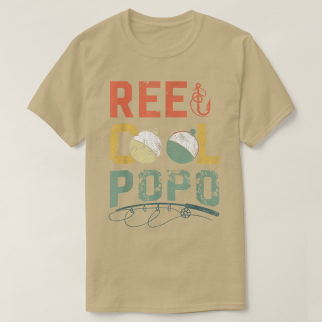 Mens Reel Cool Popo Fishing s, Fun Fathers Day Fis T-Shirt (Design Front)
